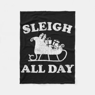 Funny slee all day kerst in juli retro vintage fleece deken
