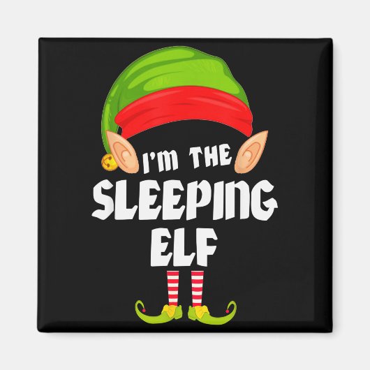 Funny Sleeng Elf Matching Family Group Pj Christma Magneet (Voorkant)