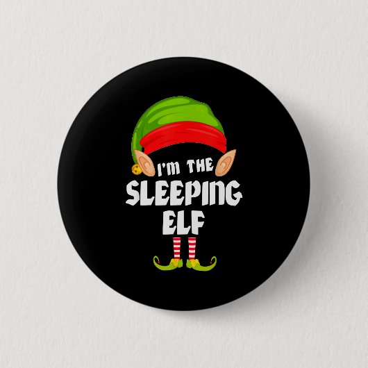 Funny Sleeng Elf Matching Family Group Pj Christma Ronde Button 5,7 Cm (Voorkant)