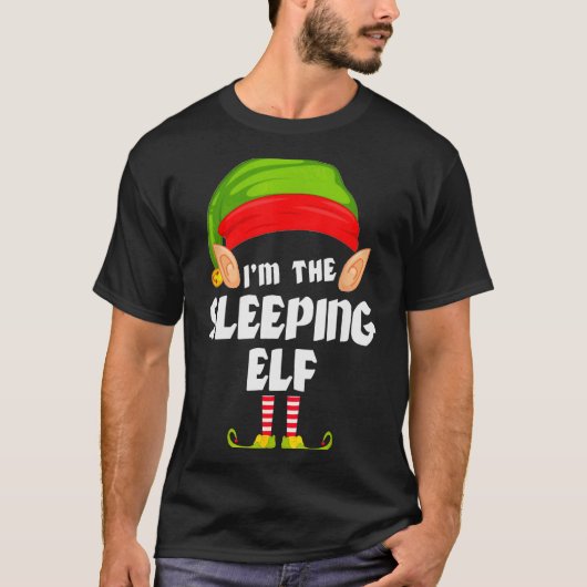Funny Sleeng Elf Matching Family Group Pj Christma T-shirt (Voorkant)