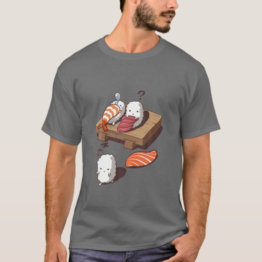 , Funny Sleep Walking Sushi, Japanse Foodie T-shirt (Voorkant)