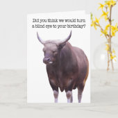 Funny Sleeping Bull Birthday Kaart (Gele Bloem)