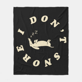 Funny Sleeping Dog Fleece Deken