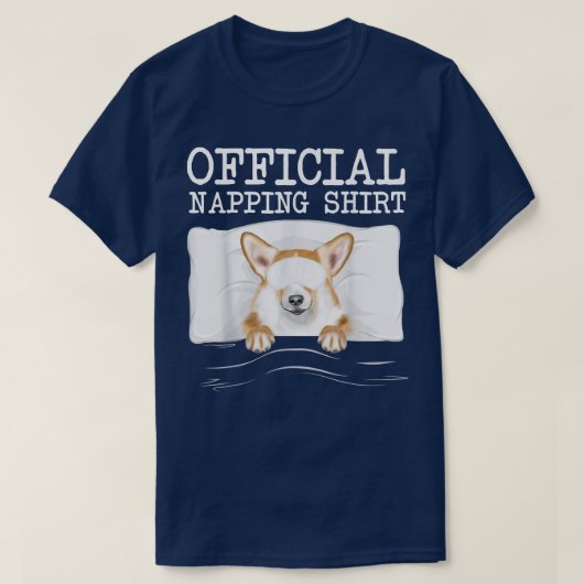 Funny Sleeping Mask Pembroke Welsh Corgi Napping  T-shirt (Design voorkant)