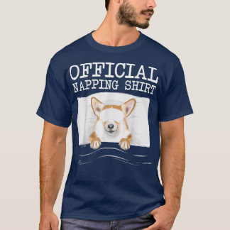 Funny Sleeping Mask Pembroke Welsh Corgi Napping  T-shirt