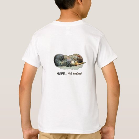 Funny, sleeping meerkats t-shirt (Achterkant)