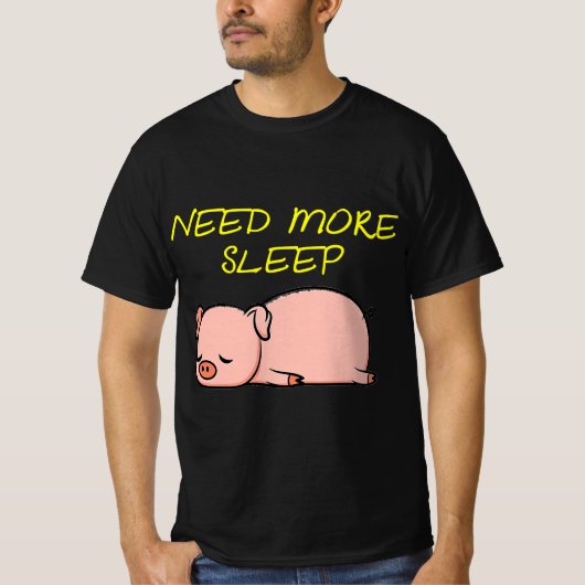 Funny Sleeping Pig Pajama for Bedtime  T-shirt (Voorkant)