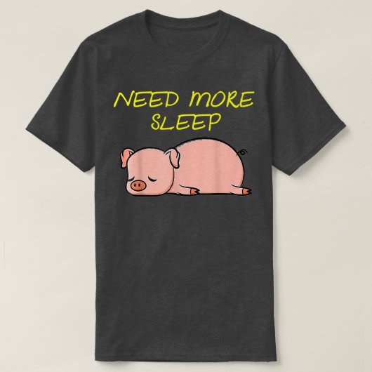 Funny Sleeping Pig Pajama T-shirt (Design voorkant)