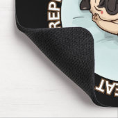 Funny Sleeping Pug Mouse Pad | Eat Sleep Repeat Muismat (Hoek)