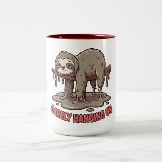 Funny Sleeping Sloth Melting Coffee Mug Tweekleurige Koffiemok (Center)