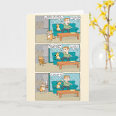 Funny Sleepwalk Cat Birthday Kaart (Gele Bloem)