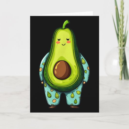 Funny Sleepy Avocado In Pajama Costume For Boys An Kaart (Voorkant)