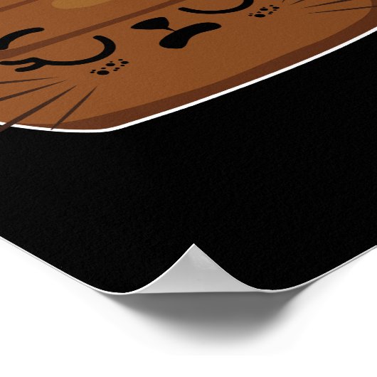 Funny Sleepy Cat Emoji Pajama Poo Emoticon Humor Poster (Hoek)