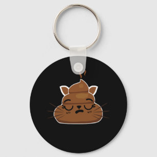 Funny Sleepy Cat Emoji Pajama Poo Emoticon Humor Sleutelhanger