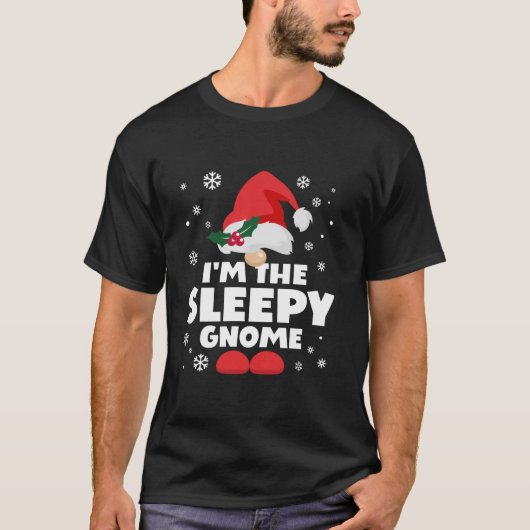 Funny Sleepy Gnome Family Matching Group Happy Chr T-shirt (Voorkant)