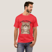 Funny Sleepy Morning Grey Cat Tired ✨🐾🥱 T-shirt (Voorkant volledig)