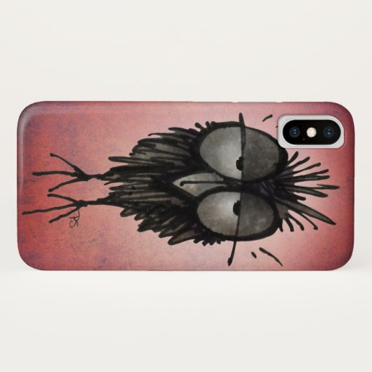 Funny Sleepy Owl op Roze Case-Mate iPhone Case (Achterkant (horizontaal))