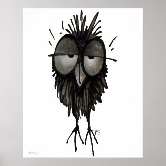 Funny Sleepy Owl Poster (Voorkant)