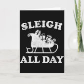 Funny Sleigh All Day Christmas In July Retro Vinta Kaart (Voorkant)