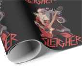 Funny Sleigher Metal Band Rock Santa Christmas Cadeaupapier (Rol Hoek)