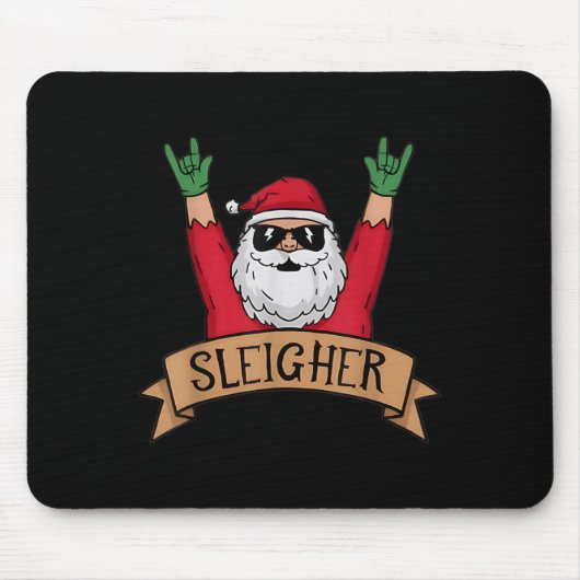Funny Sleigher Rock N Roll Santa Claus Christmas  Muismat (Voorkant)
