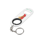 Funny Sleutelhanger Bottle Opener Verraste Haan Mini Flessenopener (Achterkant Gekanteld)