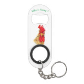 Funny Sleutelhanger Bottle Opener Verraste Haan Mini Flessenopener (Achterkant)
