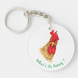 Funny Sleutelhanger Gift met Verraste Haan