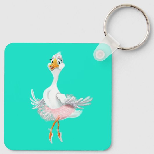 Funny Sleutelhanger met Ballerina Duck - Uw Colors (Achterkant)