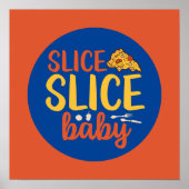 Funny Slice Baby Pizza Lover Retro Kitchen Deco Poster (Voorkant)