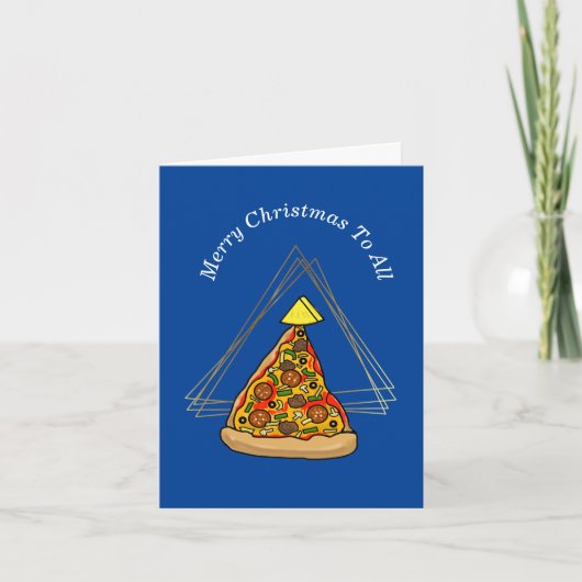 Funny Slice of Pizza-kerstKaart Kaart (Voorkant)