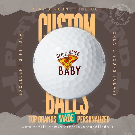 Funny "Slice Slice, Baby" Pizza Gag Wilson Ultra Golfballen