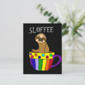 Funny SLOFFEE-sleuf Drink Koffieontwerp Briefkaart (Staand voorkant)