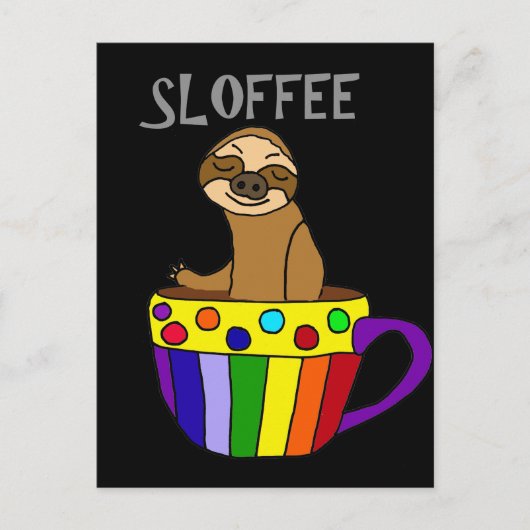 Funny SLOFFEE-sleuf Drink Koffieontwerp Briefkaart (Voorkant)