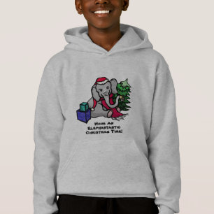 Funny Slogan Cute Cartoon Elephant Kerstmis