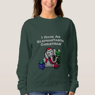 Funny Slogan Cute Cartoon Elephant Kerstmis Trui