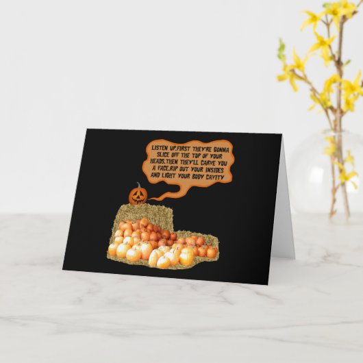 Funny slogan Halloween Kaart (Gele Bloem)