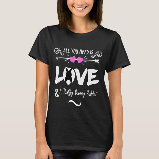 Funny Slogan Love Bunny Rabbits Thema Graphic T-shirt (Voorkant)