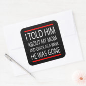 Funny slogan vierkante sticker (Envelop)