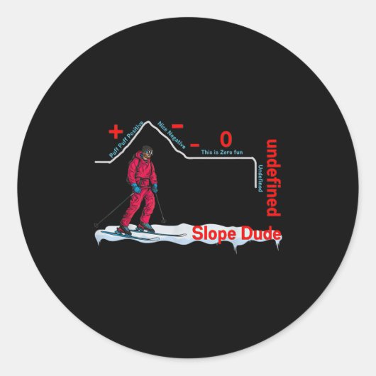 Funny Slope Dude Algebra Geometry Middle School Ma Ronde Sticker (Voorkant)