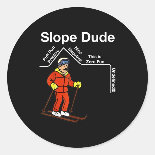 Funny Slope Dude Algebra Geometry Middle School Ma Ronde Sticker (Voorkant)