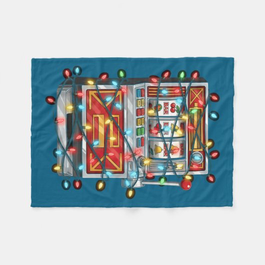 Funny Slot Machine Christmas Graphics Lights Lover Fleece Deken (Voorkant (Horizontaal))