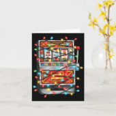 Funny Slot Machine Christmas Graphics Lights Lover Kaart (Gele Bloem)