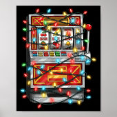 Funny Slot Machine Christmas Graphics Lights Lover Poster (Voorkant)
