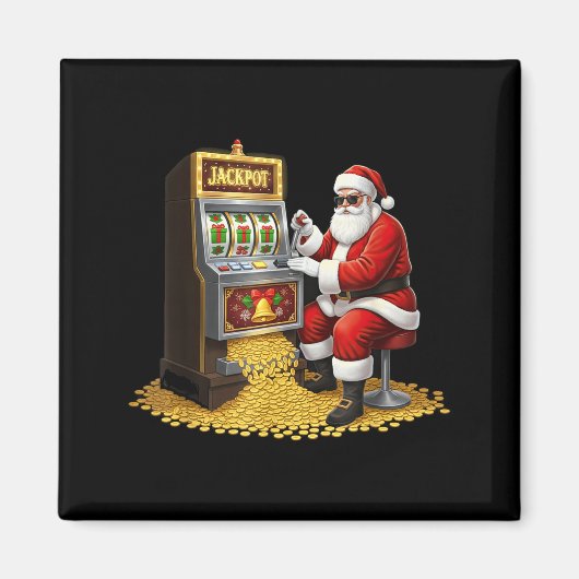 Funny Slot Machine Santa Christmas Graphic Casino  Magneet (Voorkant)