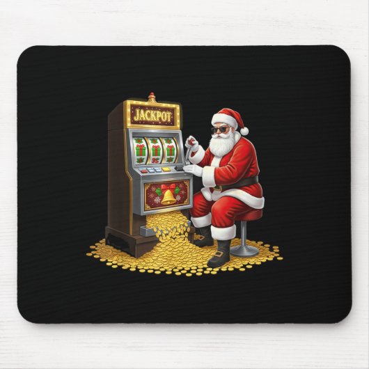 Funny Slot Machine Santa Christmas Graphic Casino  Muismat (Voorkant)