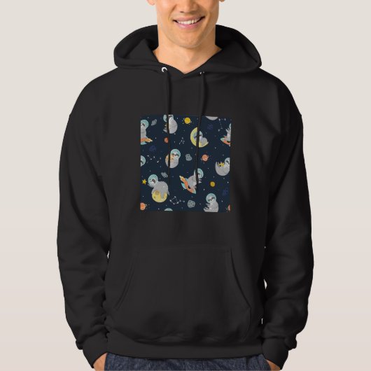 Funny Sloth Astronaut Hoodie (Voorkant)
