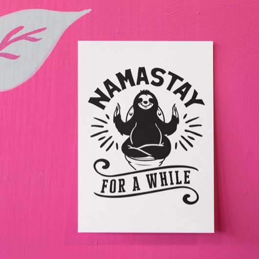 Funny Sloth Bathroom Humor Namastay Briefkaart