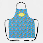 Funny Sloth Blue Pattern | Sjabloon Jouw tekst toe Schort (Voorkant)