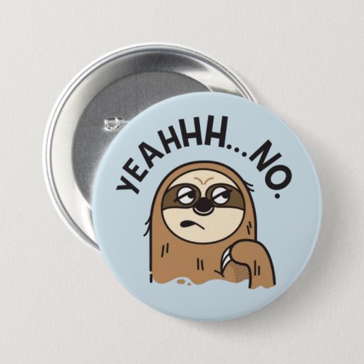 Funny Sloth Button (Voorkant /achterkant)